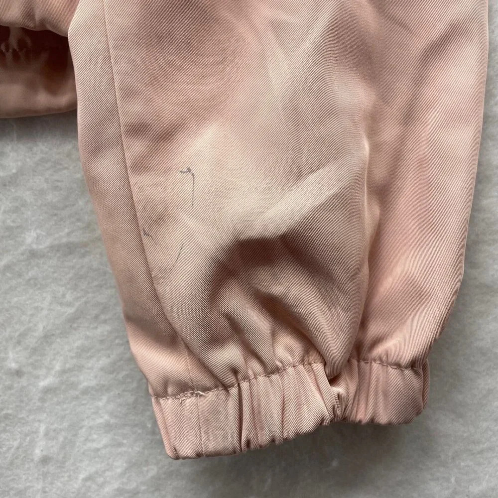 Forever 21 Jacket Women's Sz S Light Pink Full Zip Hooded Drawstring Long Sleeve - Picture 10 of 12